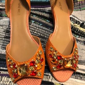 NINE WEST  Peep Toe Glam Wedge